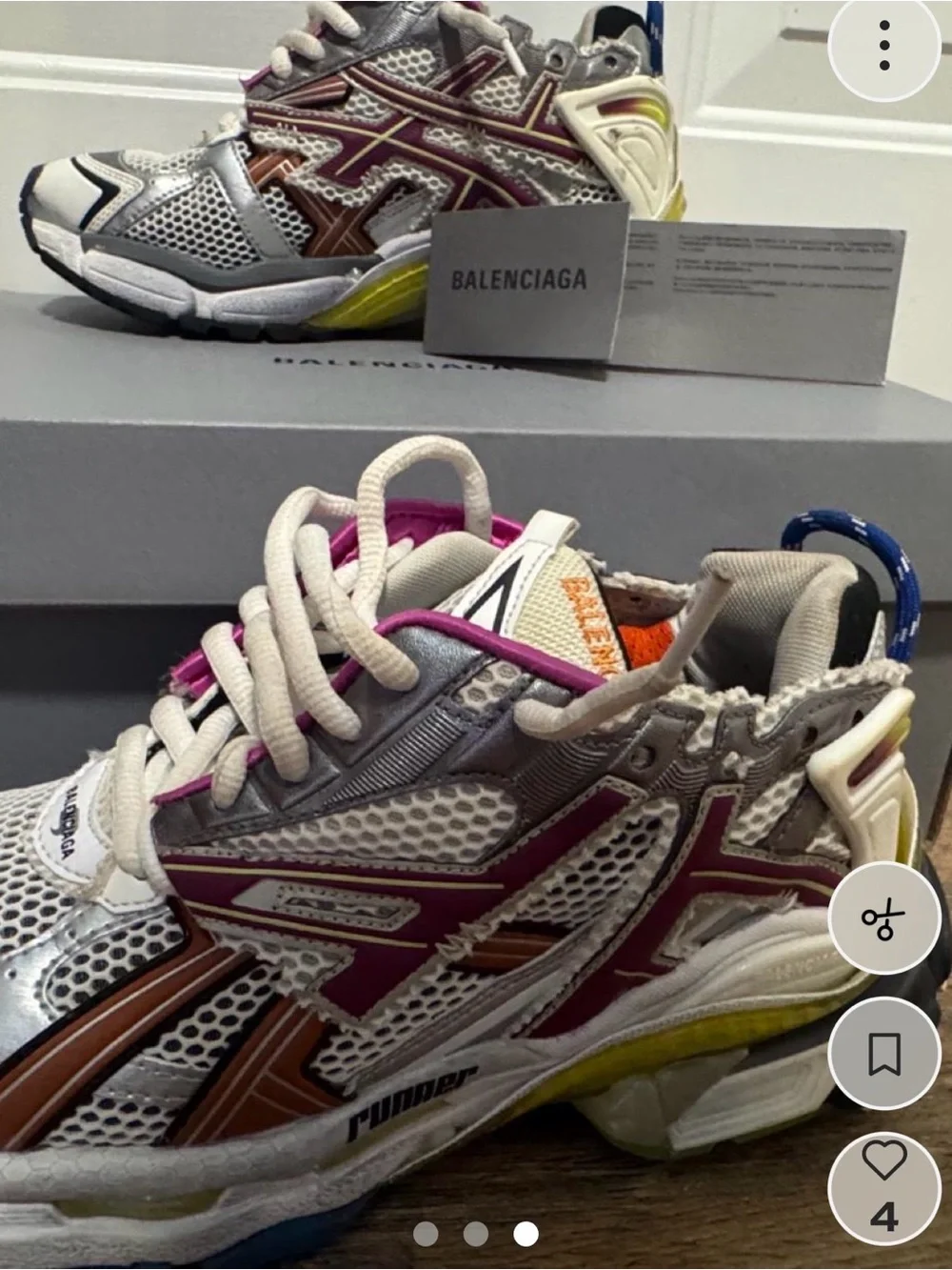 Balenciaga womens Multicolor Mesh Runner Sneakers